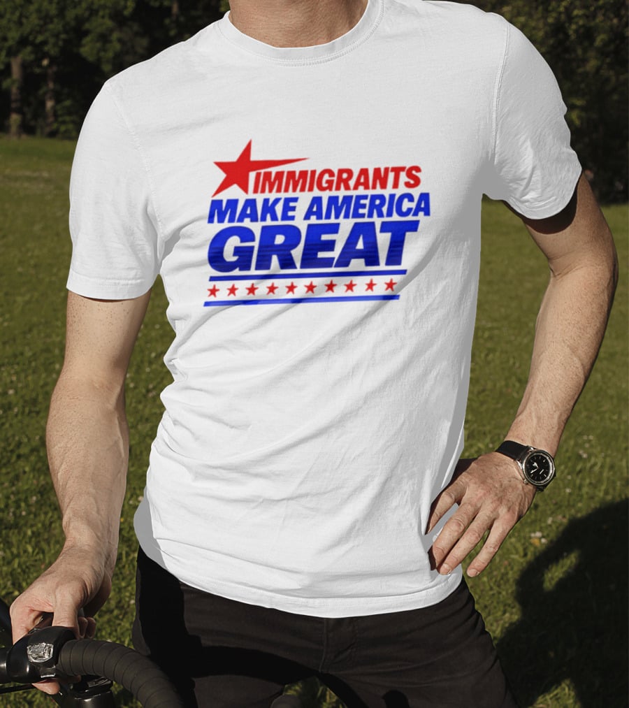 Immigrants Make America Great Red Star Political Message 2026 T-Shirt