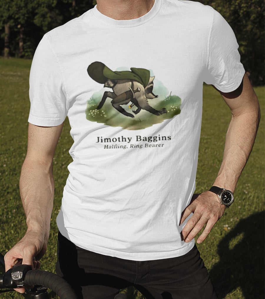 Jimothy Baggins Halfling Ring Bearer Raccoon Adventure T-Shirt