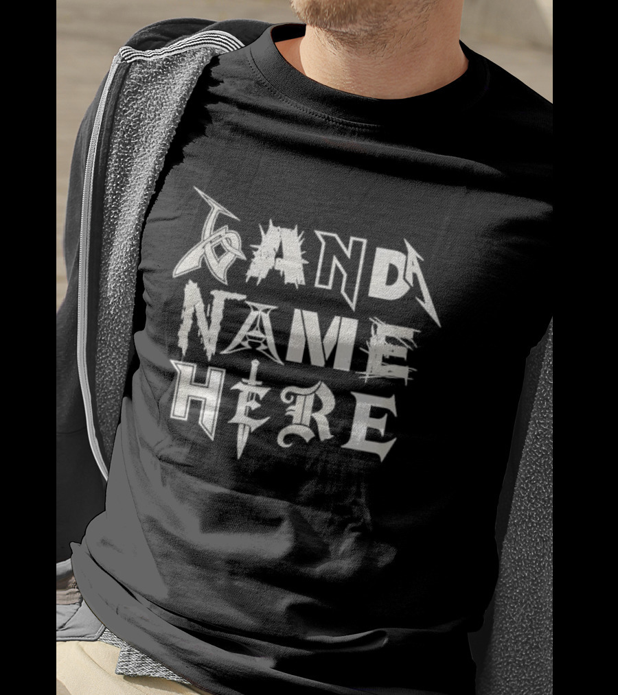 Heavy Metal Rock Music Font Band Name Here T-Shirt