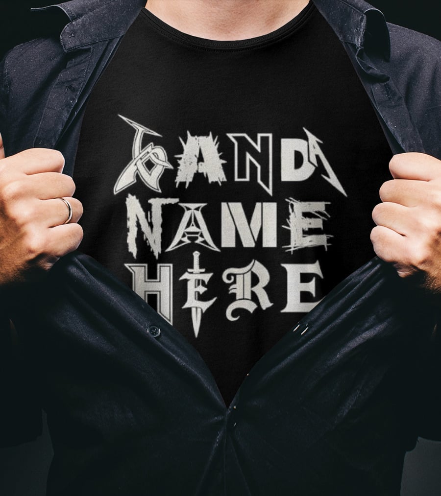 Heavy Metal Rock Music Font Band Name Here T-Shirt