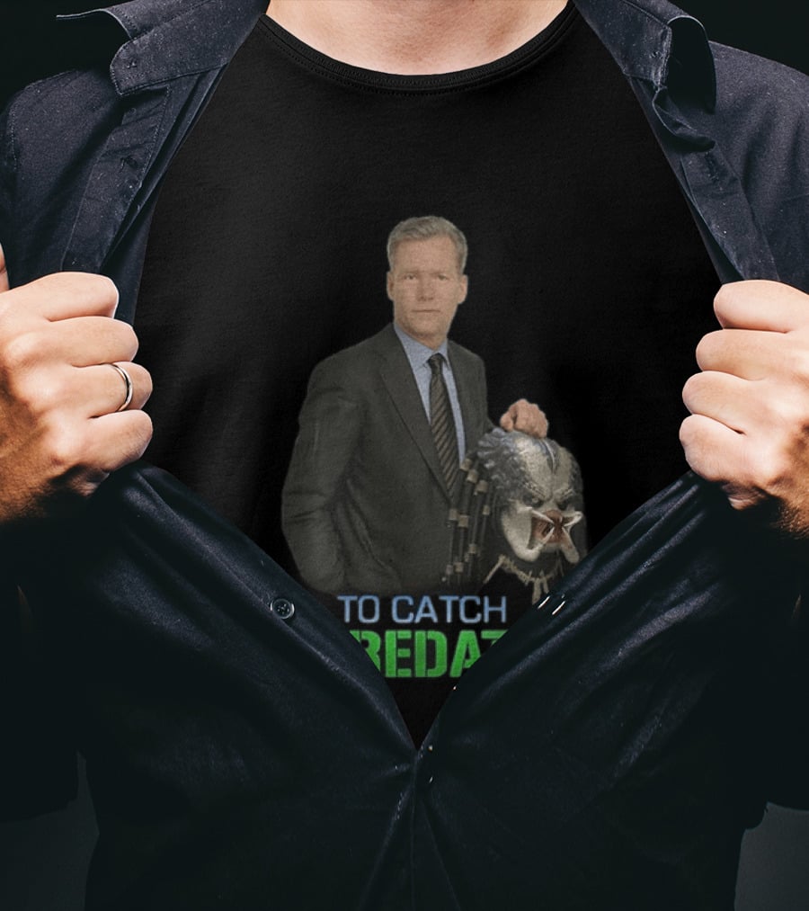 To Catch A Predator Chris Hansen Meme With Predator Mask T-Shirt