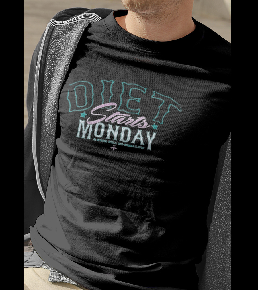 Diet Starts Monday Jumbo Colorful T-Shirt