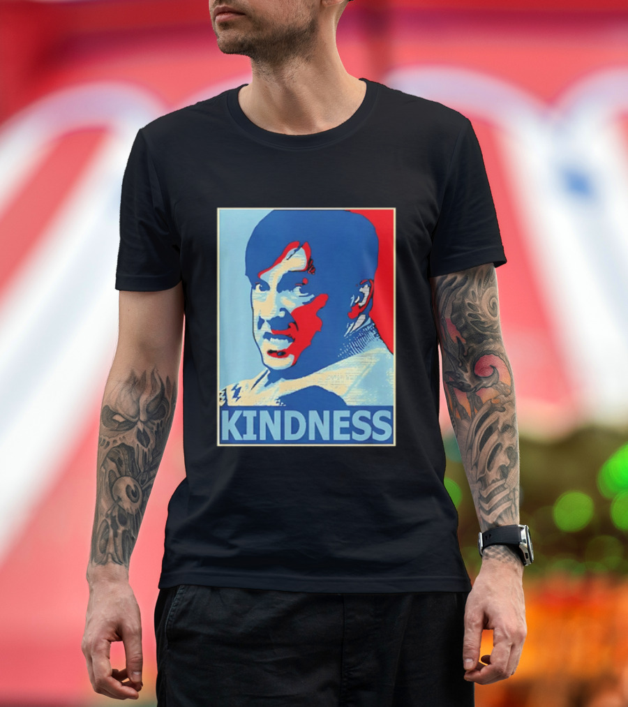 Kindness Mustachioed Man Halftone T-Shirt