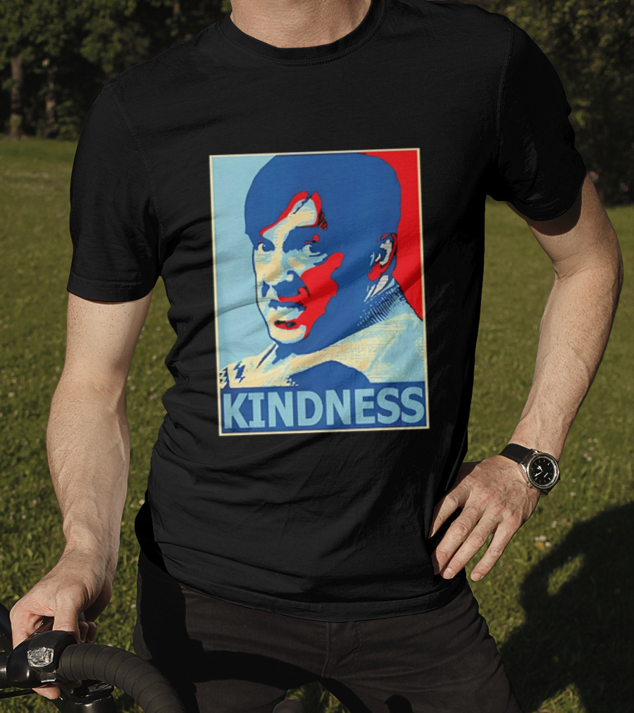 Kindness Mustachioed Man Halftone T-Shirt
