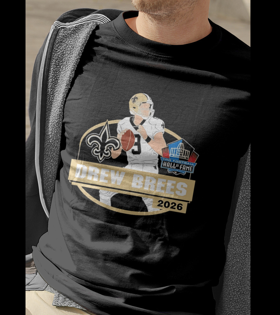 New Orleans Saints Drew Brees Pro Football Hall Of Fame 2026 T-Shirt