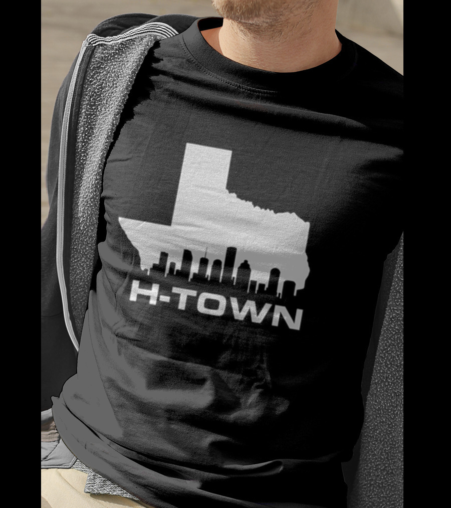 H Town Texas Map Houston Skyline T-Shirt