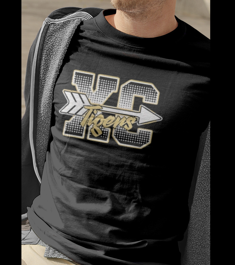 YC Tigers Halftone Block Script Arrow T-Shirt