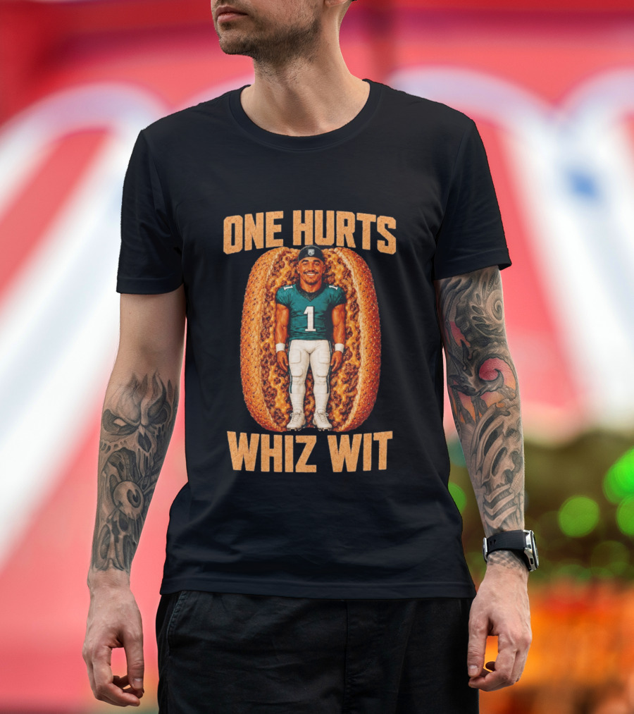 Philadelphia Eagles Jalen Hurts One Whiz Wit Cheesesteak Football Player T-Shirt