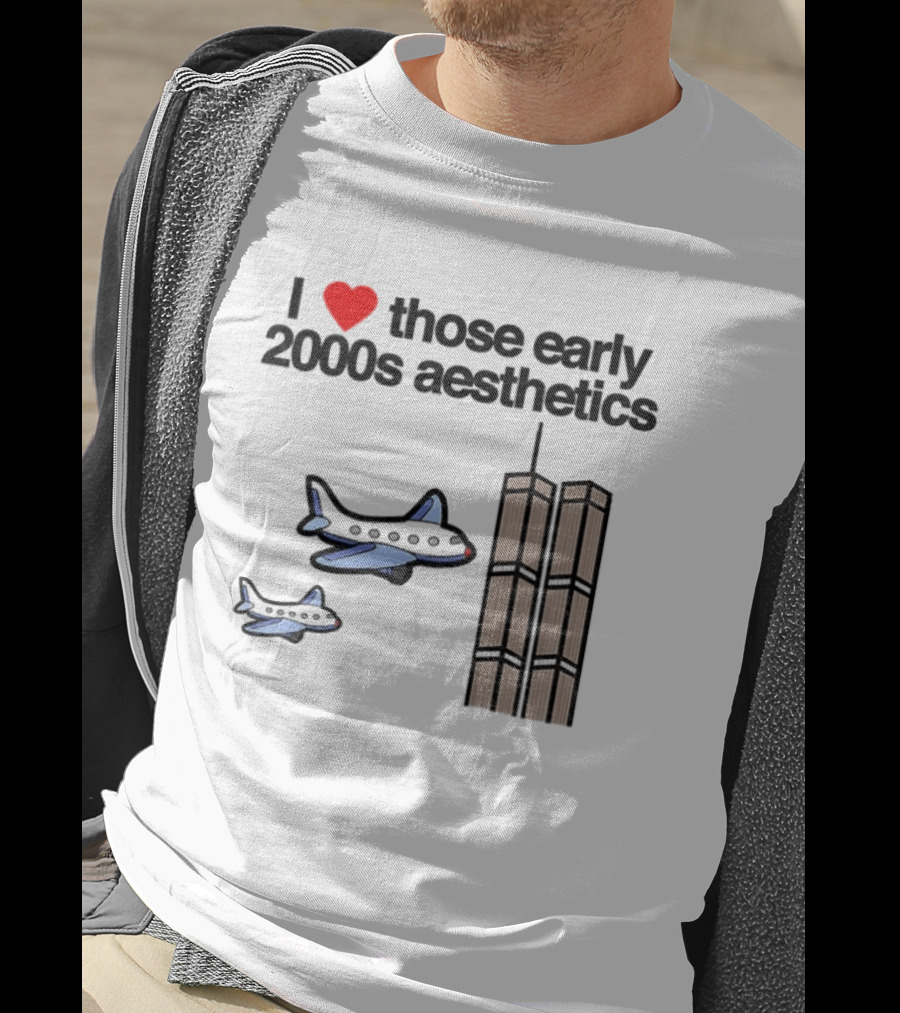 I Heart Those Early 2000s Aesthetics Airplanes World Trade Center Towers T-Shirt