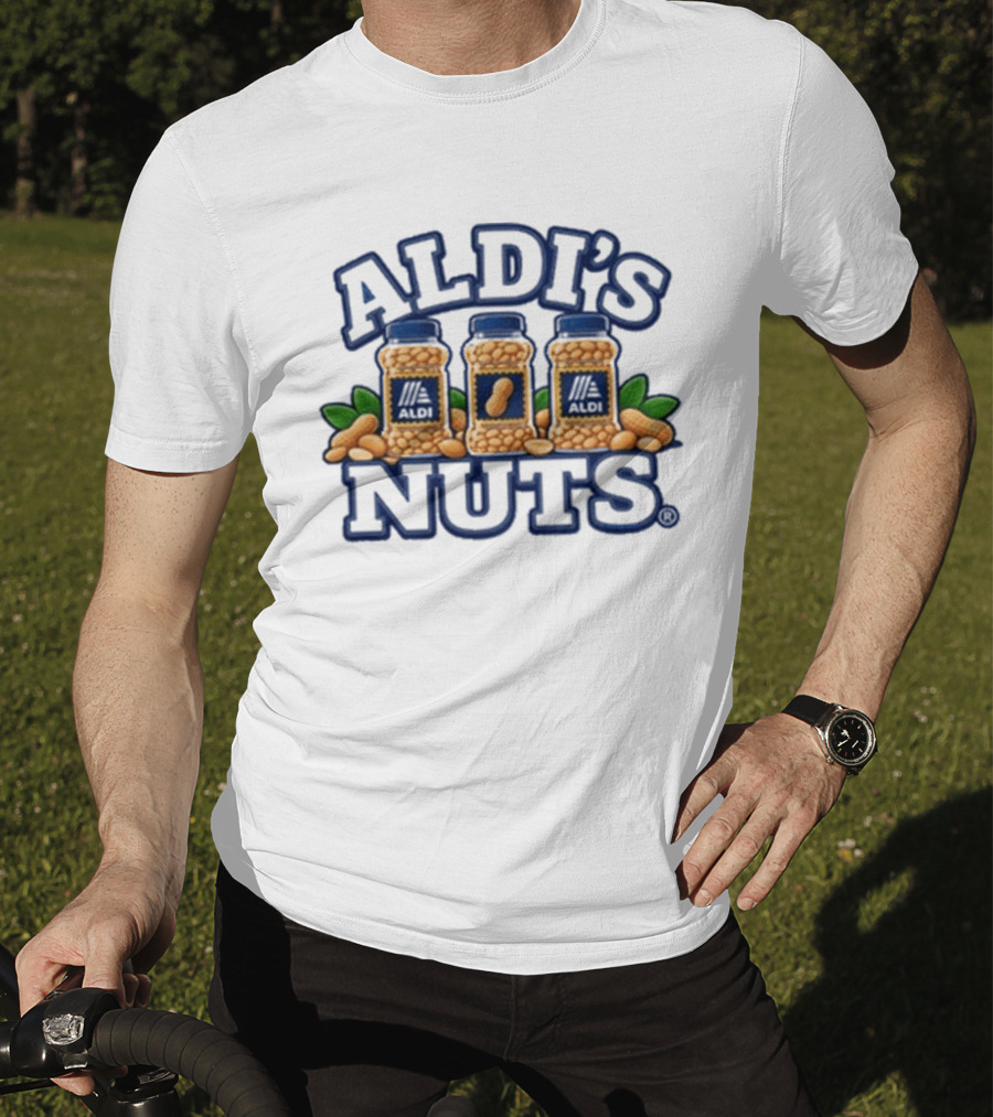 Aldi's Nuts Peanut Jars And Leaves T-Shirt