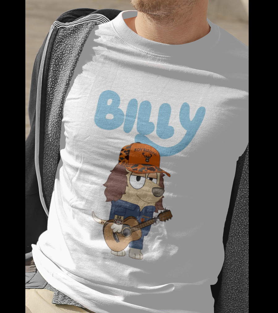 Billy Roy Electric Boomer Character With Guitar And Hat T-Shirt