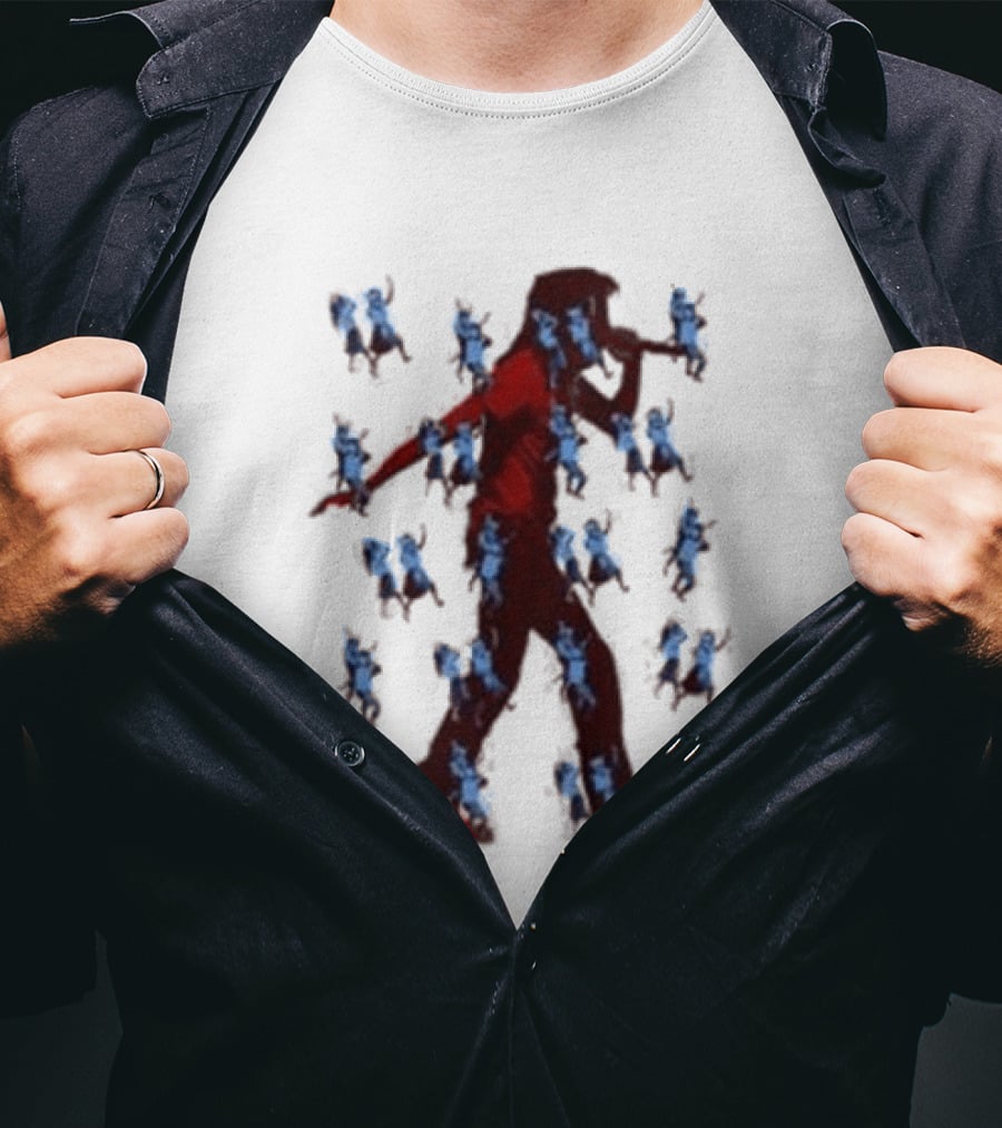 JID Faded White God Does Like Ugly J.I.D. GDLU Blue Floral Shadow T-Shirt