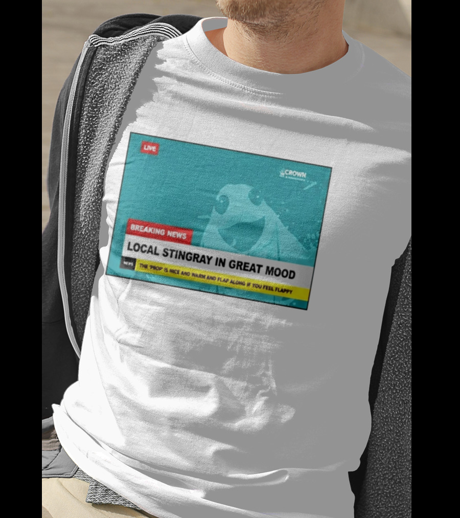 Crown & Anchor Breaking News Local Stingray In Great Mood Flap Along If You Feel Flappy T-Shirt