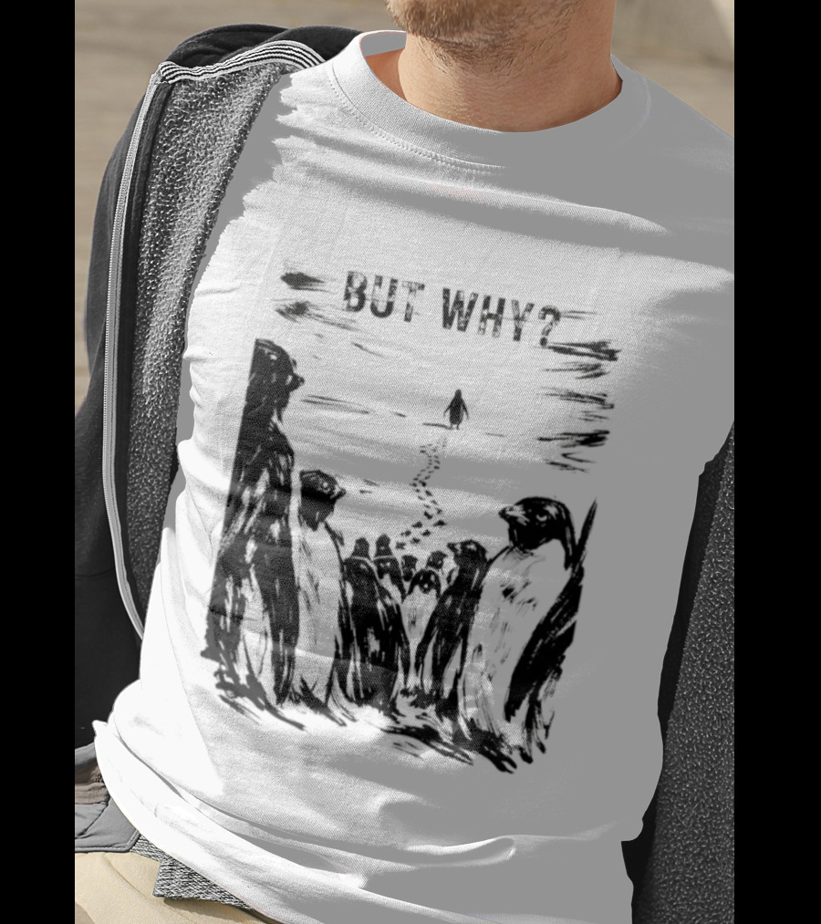 Nihilist Penguin But Why Snow Scene T-Shirt