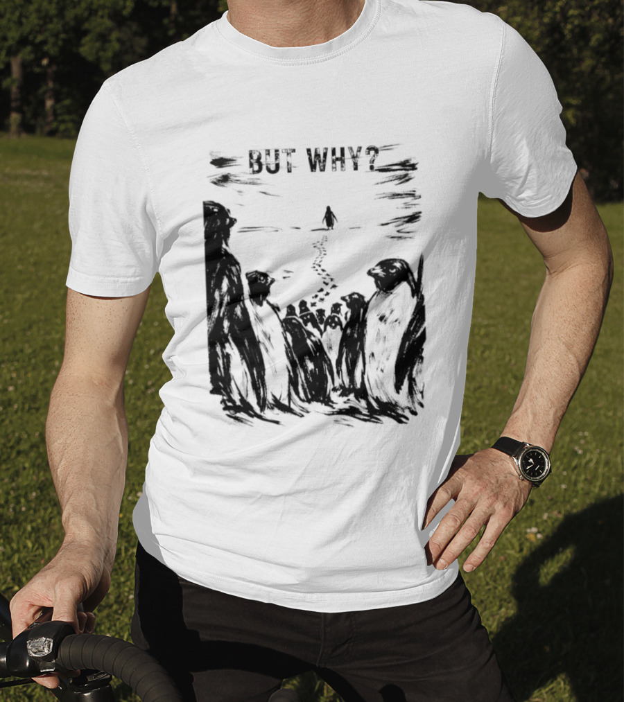 Nihilist Penguin But Why Snow Scene T-Shirt