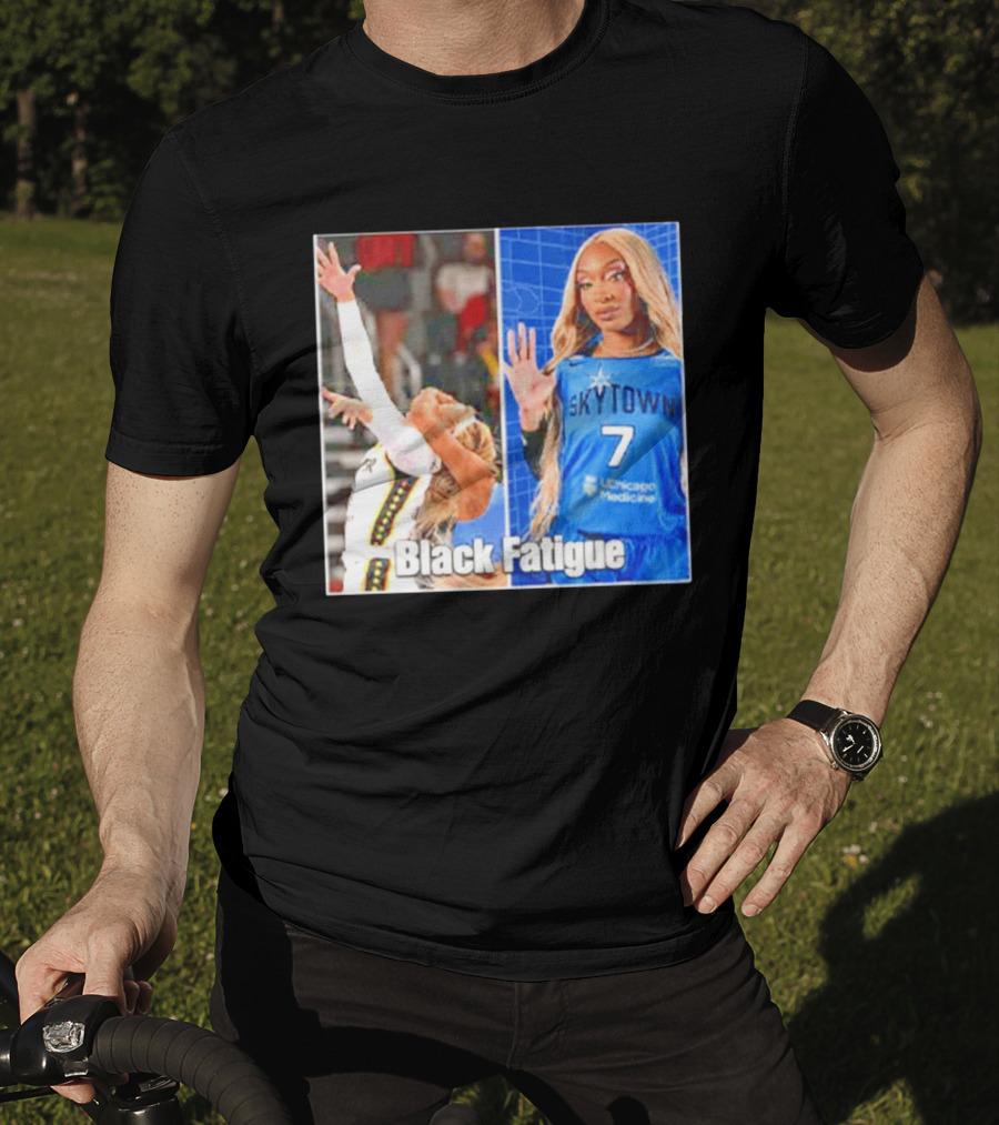 Skytown WNBA Black Fatigue Meme DiJonai Carrington Sophie Cunningham Hard Foul T-Shirt