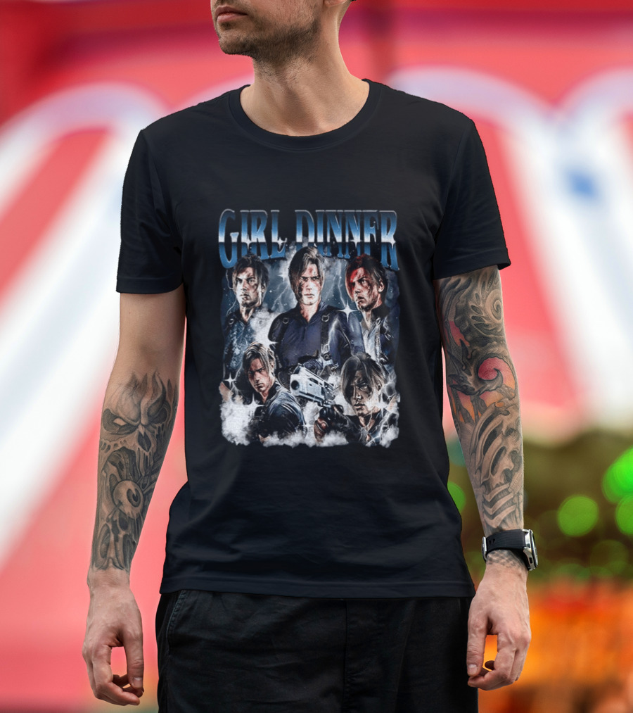 Leon Kennedy Girl Dinner Hero Collage T-Shirt