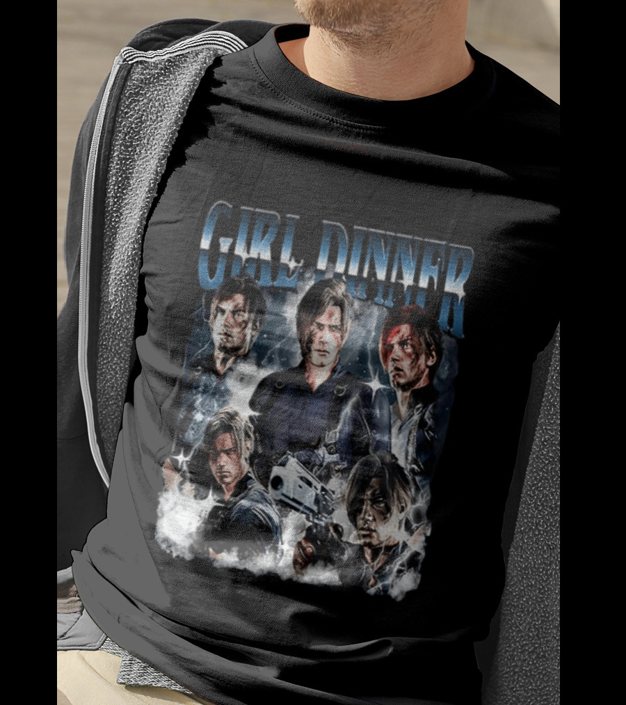 Leon Kennedy Girl Dinner Hero Collage T-Shirt