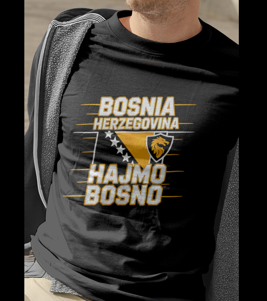 Bosnia Herzegovina Hajmo Bosno Crest And Stars T-Shirt