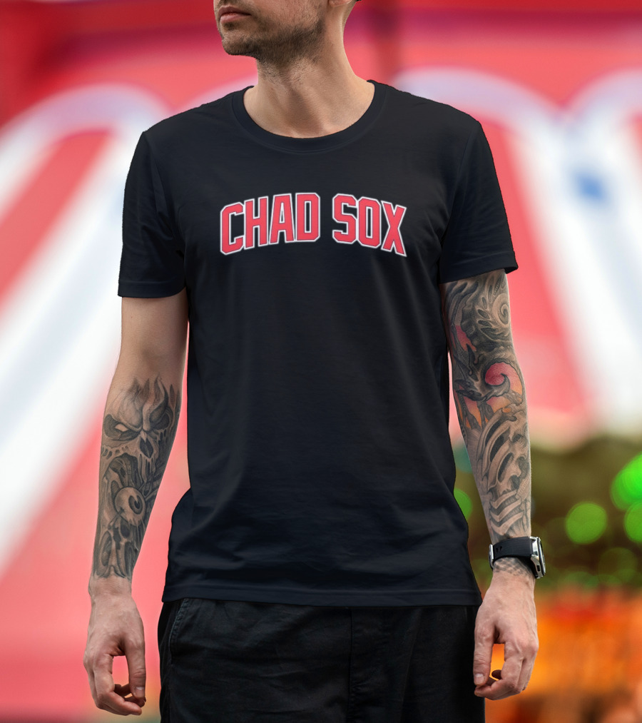 CHAD SOX Bold Red Lettering T-Shirt