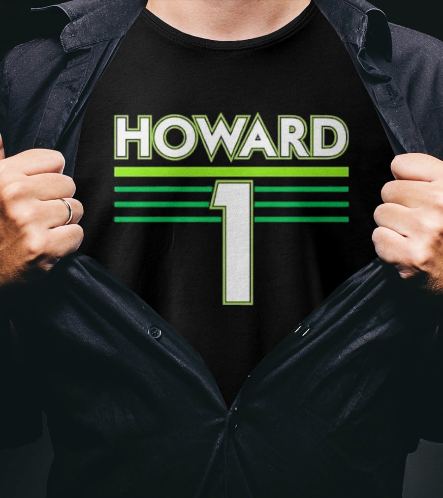 Howard 1 White Green Horizontal Stripes Sports Jersey T-Shirt