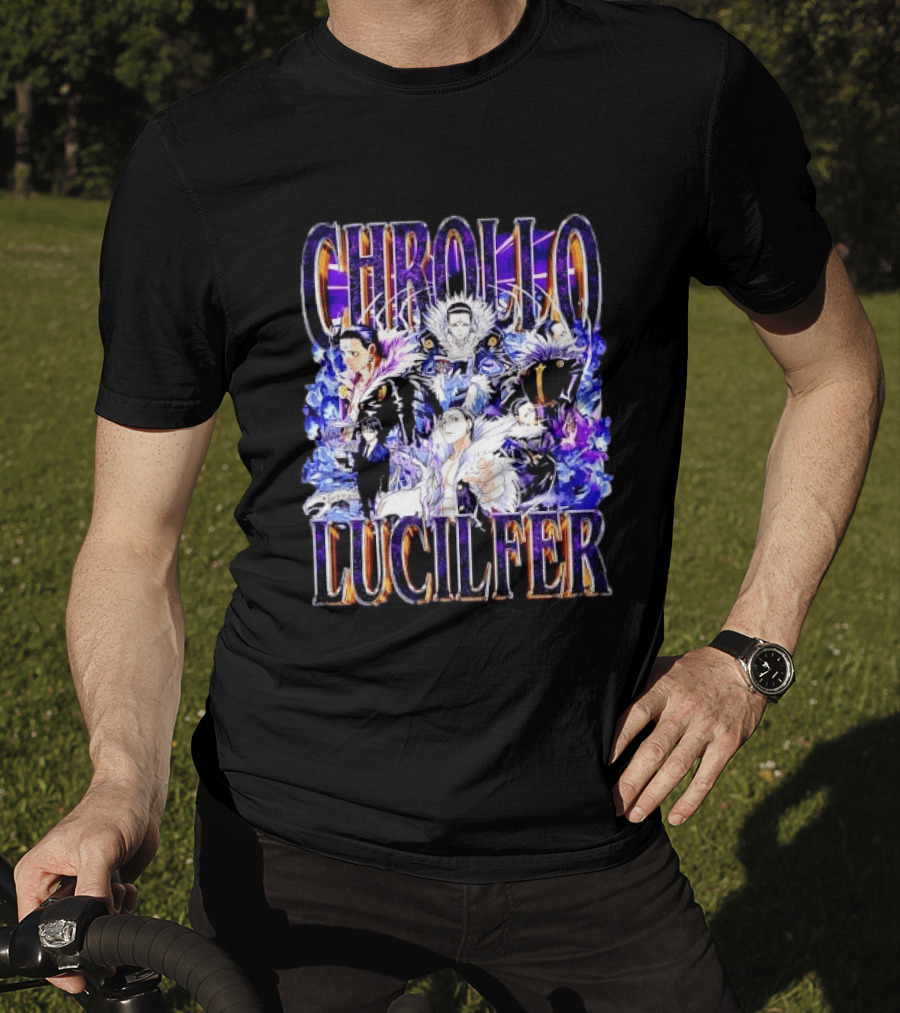 Chrollo Lucilfer Multiple Poses Purple Aura Flames Bootleg Collage Anime Hunter X Hunter T T-Shirt