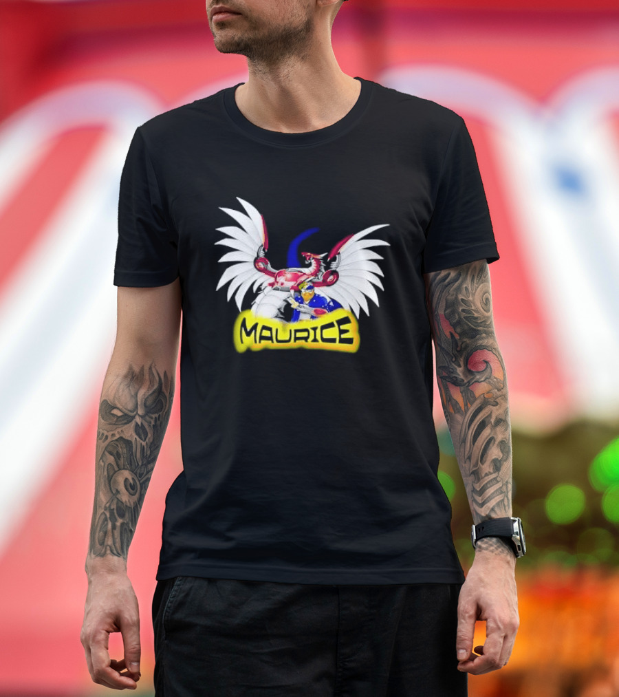 Maurice Cybernetic Dragon Winged Anime Duelist Trading Card Yellow T-Shirt