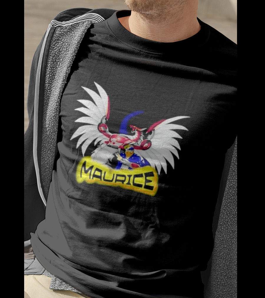 Maurice Cybernetic Dragon Winged Anime Duelist Trading Card Yellow T-Shirt