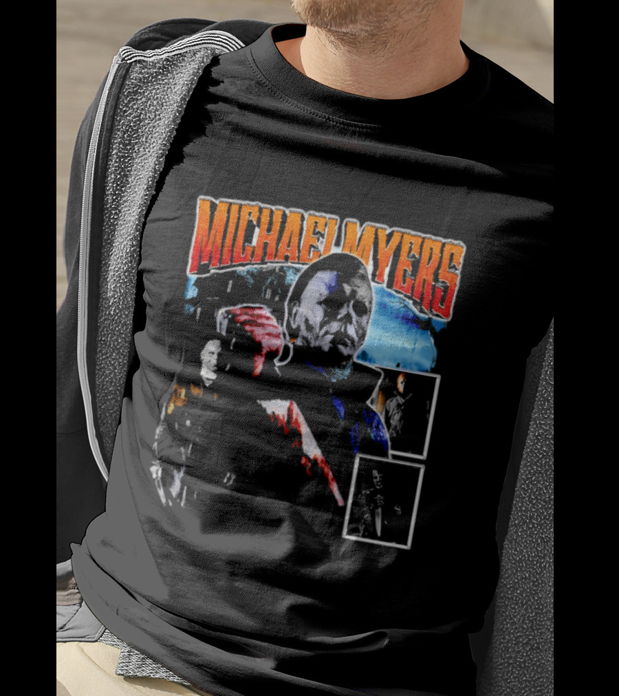 Michael Myers Bootleg Collage Mask Bloody Knife House T-Shirt