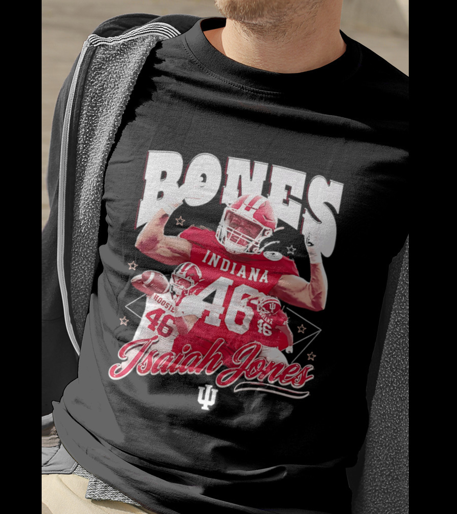 Isaiah Jones Indiana Hoosiers Football Bones 46 T-Shirt