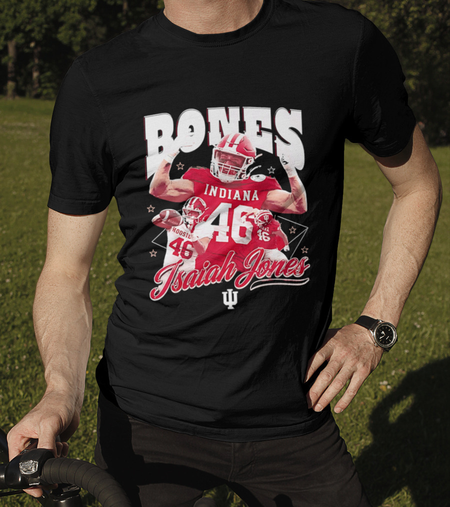 Isaiah Jones Indiana Hoosiers Football Bones 46 T-Shirt