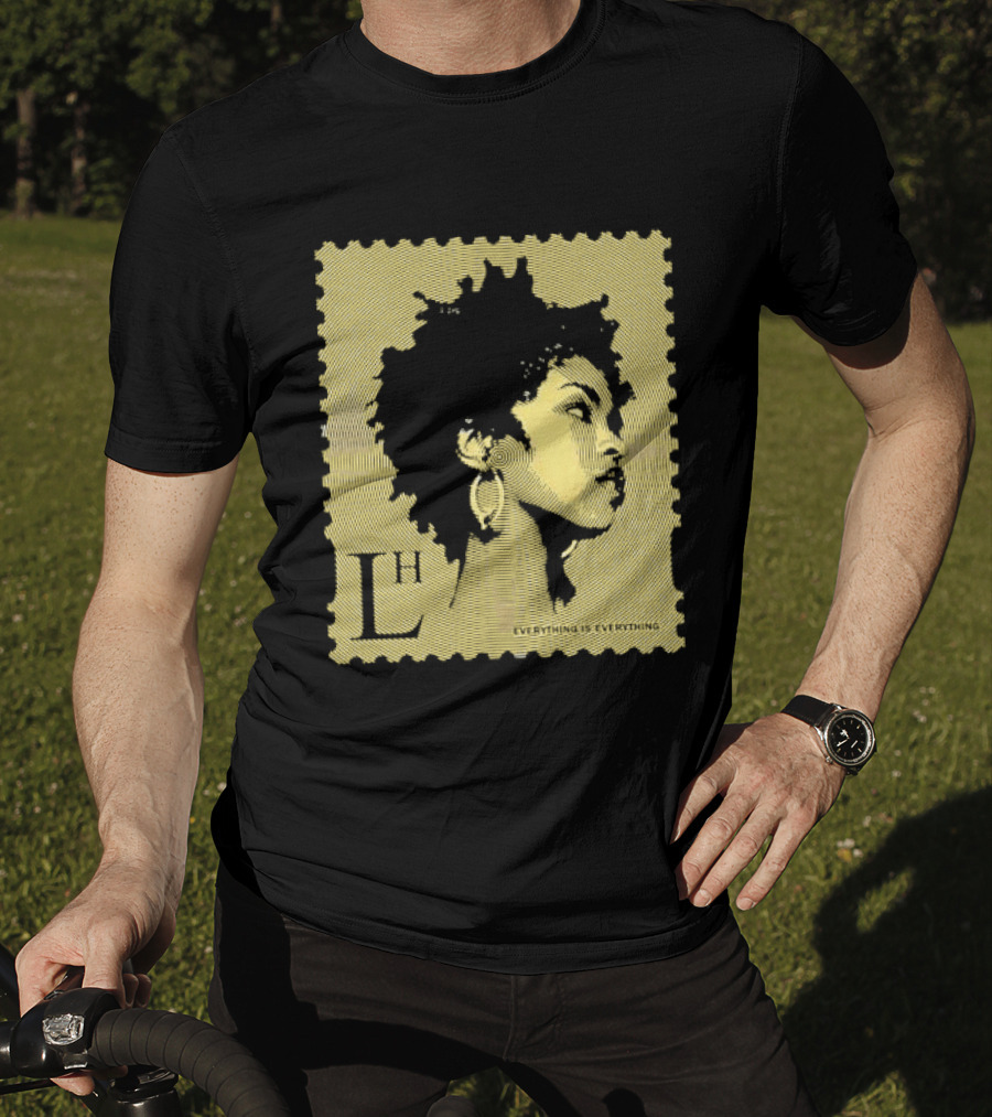 Everything Is Lh Gold Line Afro Woman Stamp T-Shirt