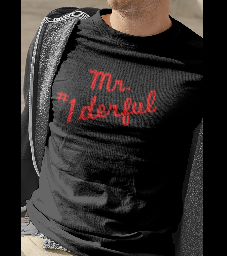 Mr 1derful Red Cursive Handwriting Script T-Shirt