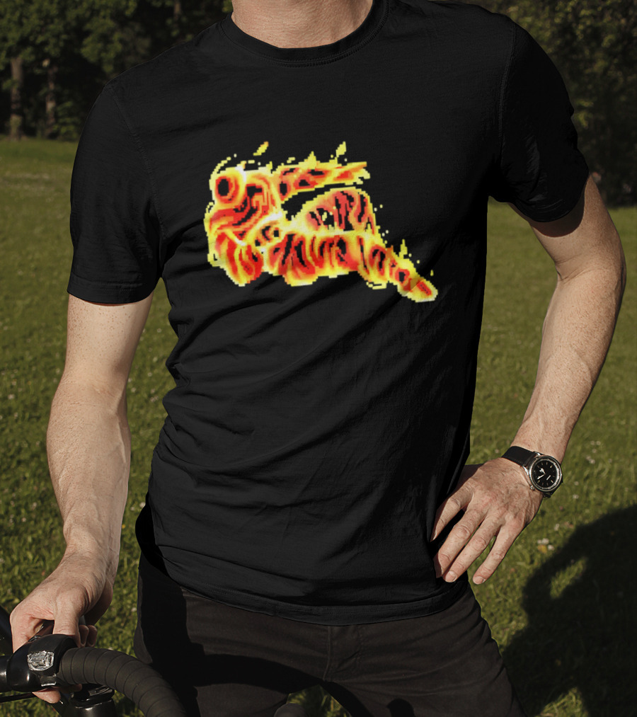 Fiery Waves Of Burning Flame Blaze In Yellow Orange Red Hues T-Shirt