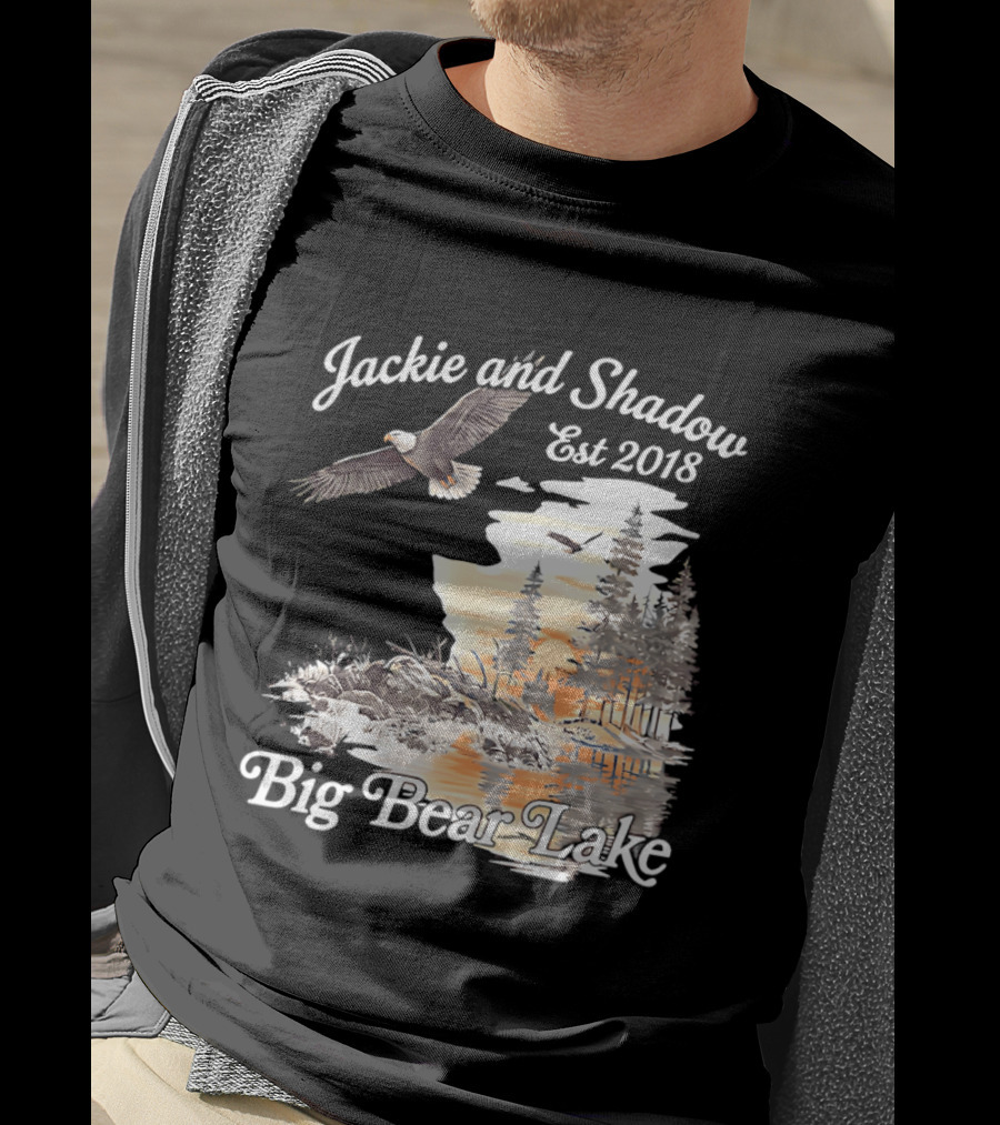 Jackie And Shadow Est 2018 Big Bear Lake Bald Eagles Family Scenic Nature T-Shirt