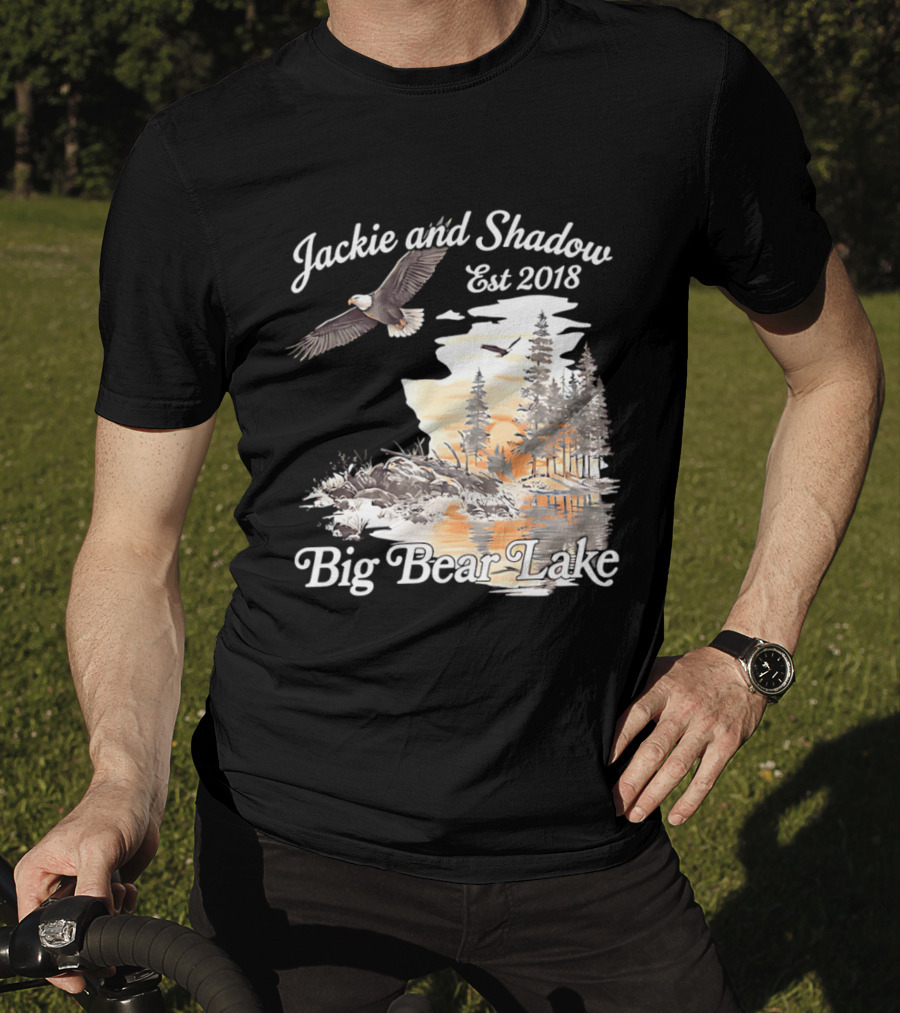 Jackie And Shadow Est 2018 Big Bear Lake Bald Eagles Family Scenic Nature T-Shirt