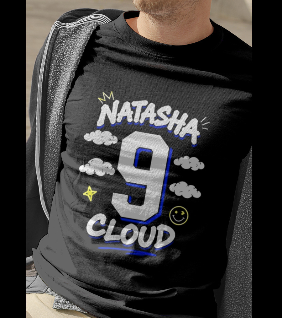 Natasha Cloud 9 Chicago Sky 2026 Clouds Stars Smiley T-Shirt