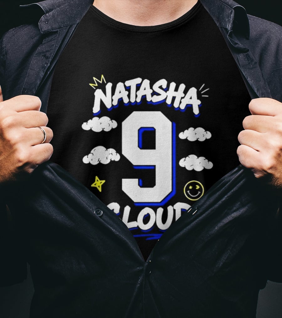 Natasha Cloud 9 Chicago Sky 2026 Clouds Stars Smiley T-Shirt