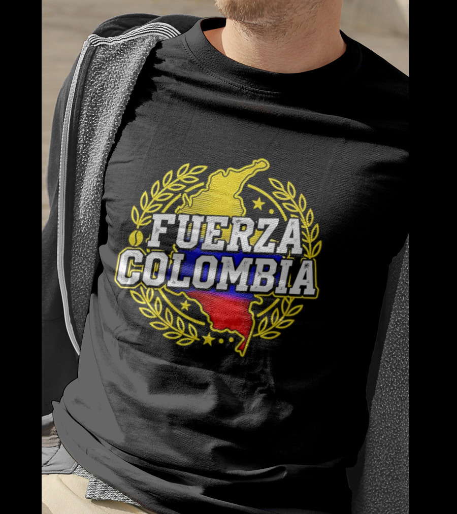 Fuerza Colombia Earthquake Relief Support Colombian Pride Map T-Shirt