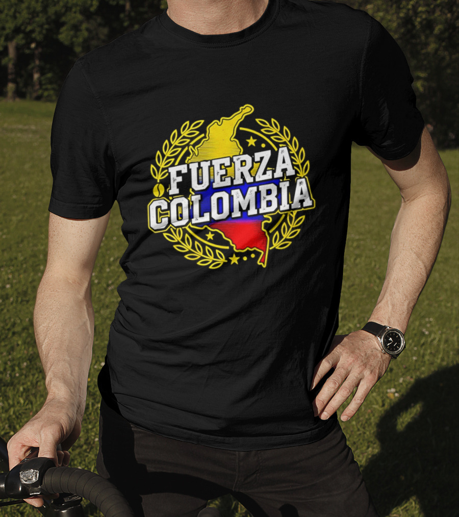 Fuerza Colombia Earthquake Relief Support Colombian Pride Map T-Shirt