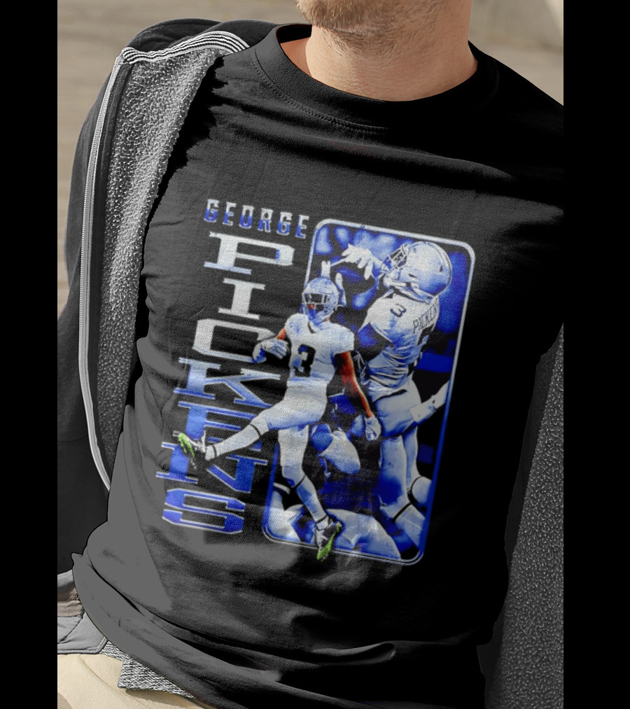 George Pickens Football Catching Collage Blue T-Shirt