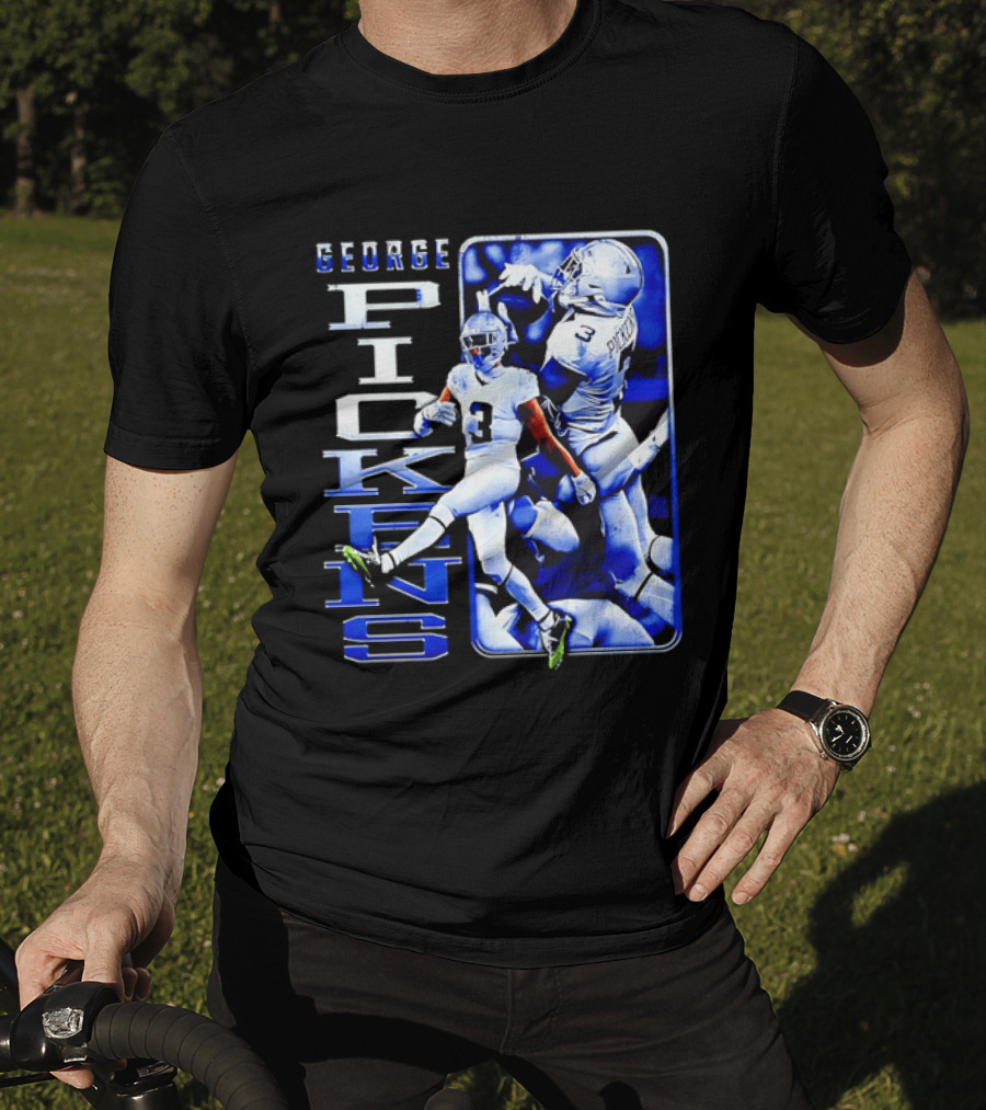 George Pickens Football Catching Collage Blue T-Shirt