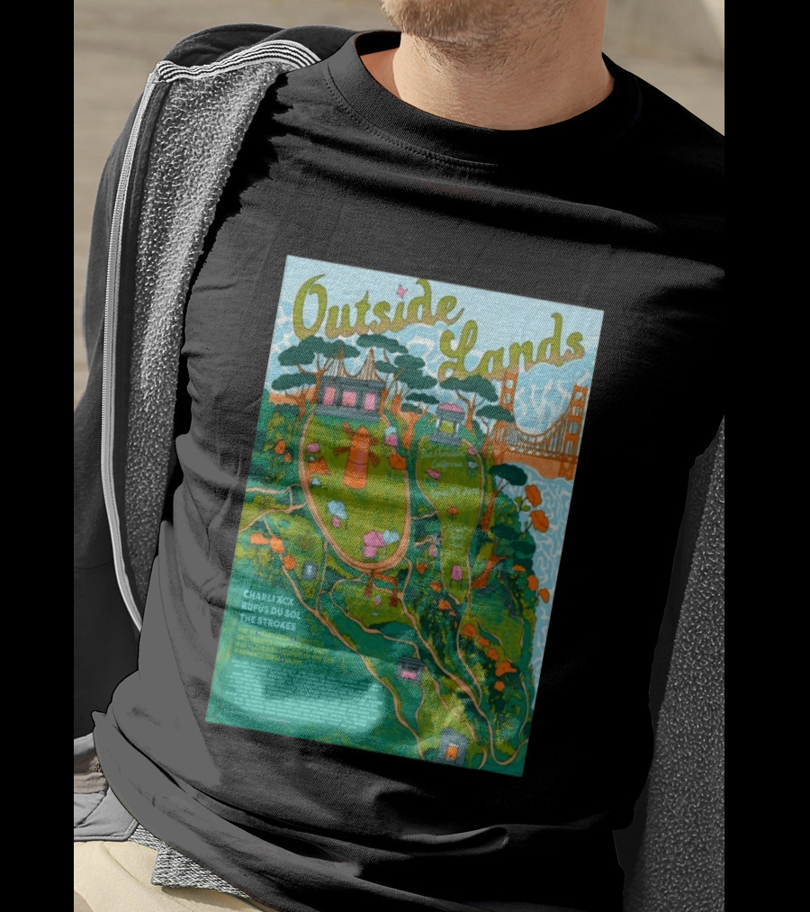 Outside Lands San Francisco August 7 9 2026 Golden Gate Park Charli XCX Rufus Du Sol The Strokes T-Shirt