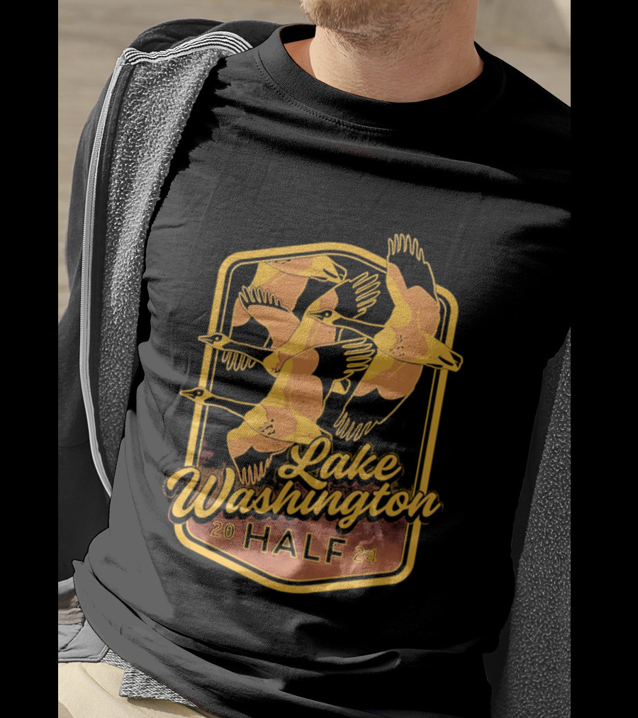 Lake Washington Half Marathon 2024 Geese T-Shirt