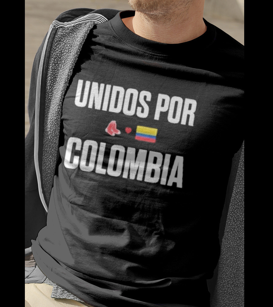 Unidos Por Colombia Red Sox Flag Baseball Collaboration T-Shirt