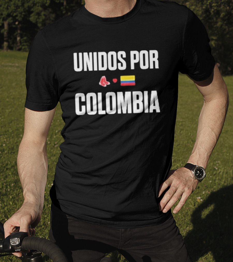 Unidos Por Colombia Red Sox Flag Baseball Collaboration T-Shirt