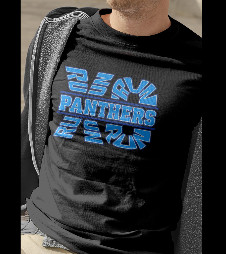 Run Panthers Repeated Blue Kinetic Athletic Block T-Shirt