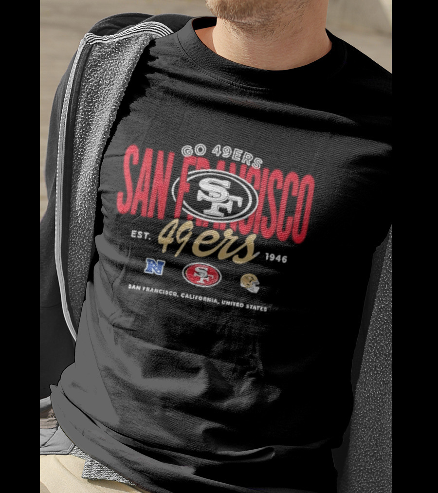 San Francisco 49ers Go 49ers Est 1946 California Nfc Oval Helmet Team T-Shirt