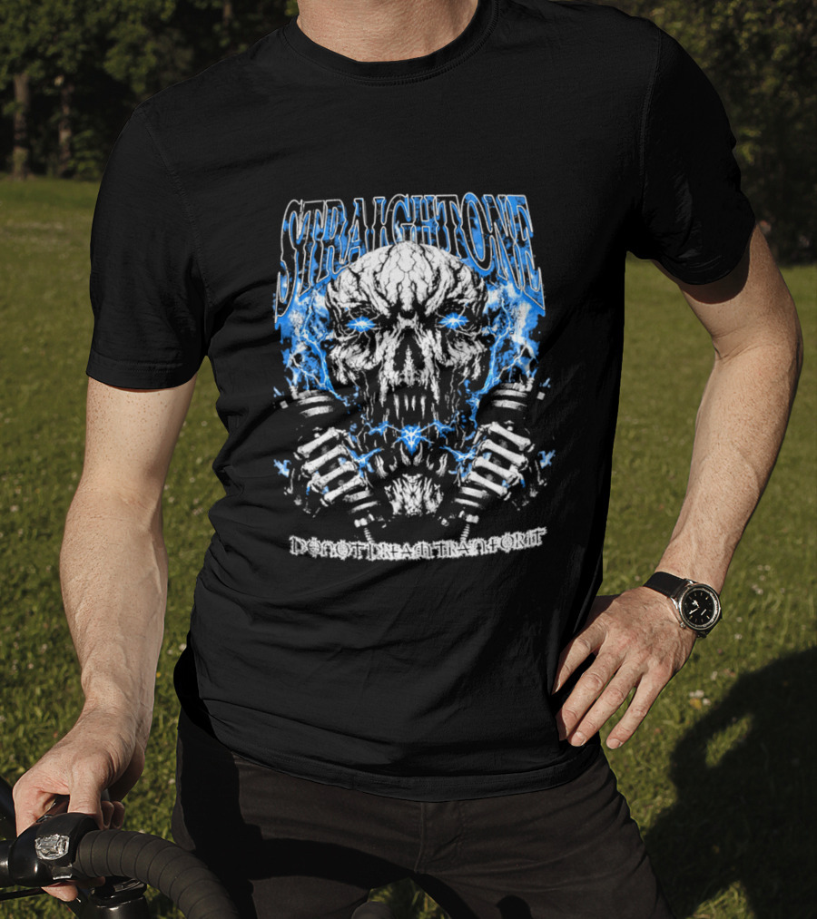 Straightone Do Not Dream Train For It Skull Dumbbells T-Shirt