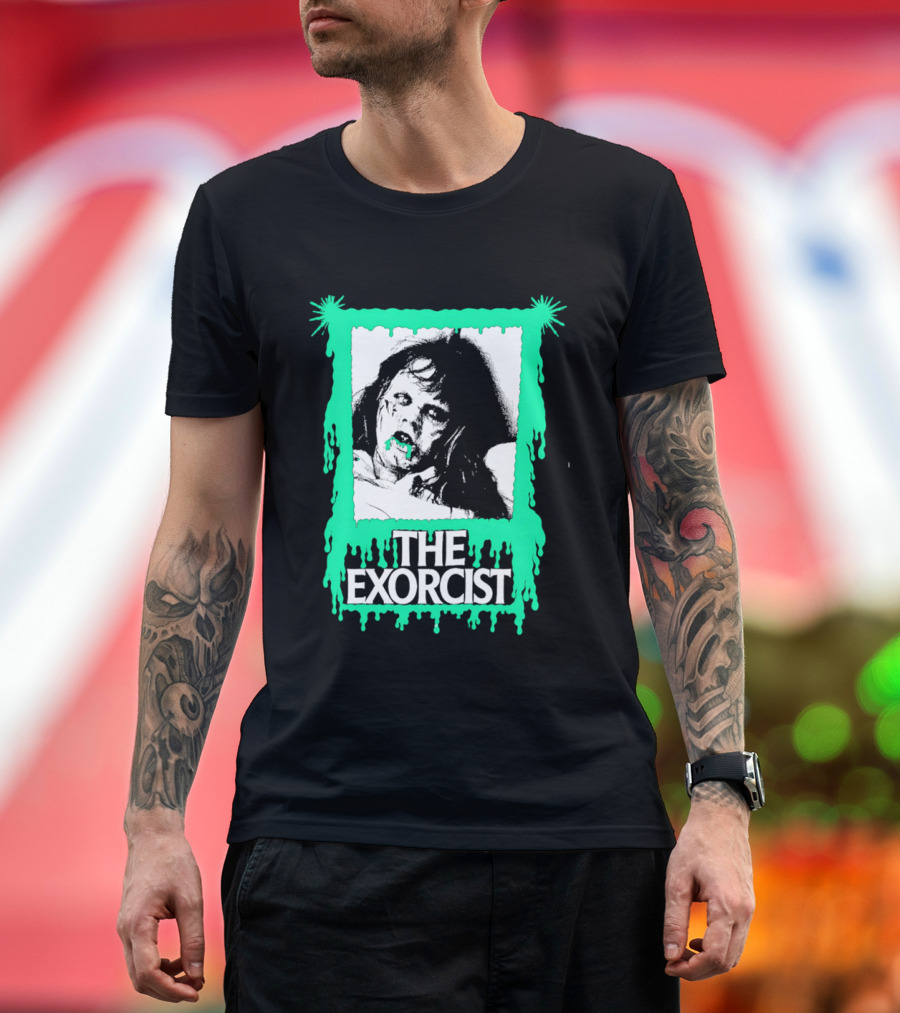The Exorcist Regan Macneil Neon Drip Horror T-Shirt